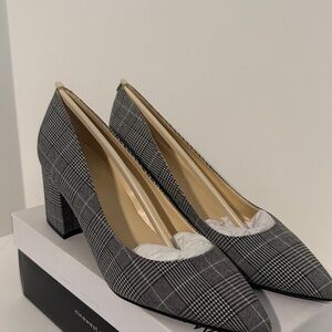 Nine West Black Plaid Block Heels